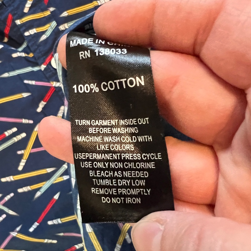 Oxford Lads Men’s short sleeve quirky pencil print button down shirt - Large - Picture 11 of 11